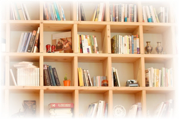 Boekenkast met ladder maken: met open boeken vakken deurtjes cd ... Boekenkast woonkamer ladder